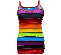 SHOPOHOLIC FASHION Rainbow Rayas Mujer Tank Top, Colorido Hippie Top para Mujer - Arcoiris, Arcoiris, M