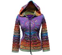 SHOPOHOLIC FASHION - Sudadera con capucha, diseño hippy con rayas, multicolor morado morado Medium