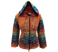 SHOPOHOLIC FASHION - Sudadera con capucha, diseño hippy con rayas, multicolor naranja naranja S