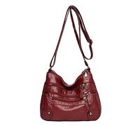 Shopper Handbag Travel Purse Women Soft Leather Shoulder Bags Layer Classic Crossbody Bag Luxury Designer(Red)