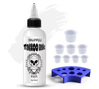 SHOPPER Tinta Tatuaje Profesional, 90ml Dynamic Tinta Tattoo, Blanco Tinta de Tatuaje, con 8 Piezas Cups Tattoo, Color de Larga