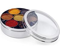 Shopper's Freedom Herbs and Spices Condimento Masala Dabba de acero inoxidable de 23 cm con kit de especias.