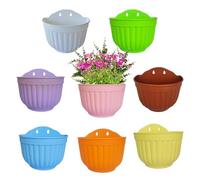 ShoppeWatch Macetas Pared 8 Unidades con Ganchos | Maceteros Decorativos Interior | Macetas Colgantes Exterior Riego Automático | Macetas para Colgar en Pared | Jardineras Exterior Balcon Multicolor