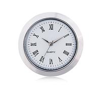 ShoppeWatch Mini Reloj con Mecanismo de Cuarzo Redondo de 35 mm, Esfera Blanca, Bisel Plateado, números Romanos CK-097