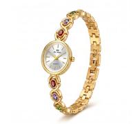 ShoppeWatch Pulsera pequeña de oro para mujer, con bonitas cuentas de cristal, Varios colores