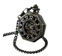 ShoppeWatch Reloj de Bolsillo para Hombre con Cadena | Reloj de Bolsillo Antiguo Cuerda Manual con Movimiento Mecánico Clásico | Steampunk Pocket Watch PW221