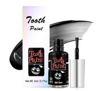SHOPPGO Smalto per Denti Nero, Pintura para Dientes Halloween, Pintura Dientes Halloween, Pintura Cara Halloween, Larga Duración y Secado Rápido, Fácil de Usar, Ideal para Cosplay, Carnaval y Hallowee
