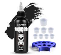 SHOPPGO Tinta Tatuaje Profesional, 90ml Dynamic Tinta Tattoo, Tinta Negra Tatuaje con 8 Piezas Cups Tattoo, Color de Larga Duración