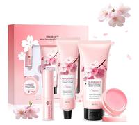 SHOPPGO Wellness Set für Frauen, Pflegeset Damen, Set Regalo Mujer con Body Lotion, Crema de Manos, Balsamo Labial, Crema Hidratante, Skincare Kit para Adolescentes y Extrañar, 4 Piezas