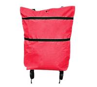 Shopping Bag Wheels - Oxford Folding Pouch, Rolling Grocery Cart, Heavy Duty Travel Storage Gear, Practical Commuting Laundry Accessory Tool | Great Accessory For Camping Sports Vacation Trips