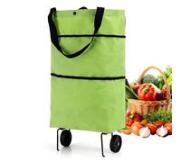 Shopping Bag with Wheels - 2 in 1 Foldable Oxford Grocery Cart