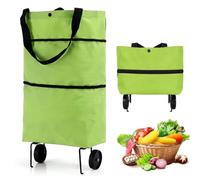 Shopping Bag with Wheels - 2 in 1 Foldable Waterproof Oxford Rolling Grocer