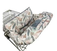 Shopping Cart Cover for Baby, 2 in 1 High Chair Cover for Restaurant seat & Grocery Cart Cover for Babies, Thick Padded with Clear Phone Pouch, Machine Washable, Leaves