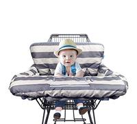 Shopping Cart Cover for Baby boy Girl, Grocery Cart Cushion Liner, Infant High Chair Cover,Grey Strip