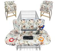 Shopping Cart Cover for Baby Grocery Cart Cover for Baby boy and Baby Girl, High Chair Cover for Baby and Toddler, Baby Registry Gift - Waterproof - Extra Large - Cotton - Double Sided (Ivory)