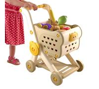 Shopping Cart for Kids, Grocery Cart Set Play Kitchen Accessories, ABS Vegetable and Fruit Educational Toys for Preschool Learning Activitivities, Family Fun Role-Playing for Boys and Girls