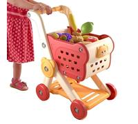 Shopping Cart Kids, Grocery Cart Play Set, 10.63x15.75x19.69 Inches Educational Toy with Vegetables, Kitchen Toys Accessories for Family Role Playing and Interactive Activities