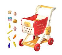 Shopping Cart, Toy Grocery Trolley, 10.63x15.75x19.69 pulgadas Bear Design Plays Set, Vegetable Fruit Educational Toys, Market Carts Play for Boys, Girls, Family Fun, Role Playing