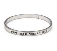 Shopping Cat Bijoux Pulsera rígida papà sei il nostro eroe - Pulsera hombre círculo con apertura lateral