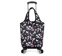 SHOPPING TROLLEY Carrito de Compras Plegable Bolsa de Carro Desmontable Tarea Pesada 4 Ruedas Aleación de Aluminio Portátil 2 en 1 Bolsa de la Compra para supermercado Viaje Picnic