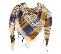 SHOPUKASA Bufanda militar táctica de algodón Shemagh, bufanda palestina, Keffiyeh para la cabeza y el cuello, regalos para hombres y mujeres + bolsa de papel, Azul-oliva, talla única