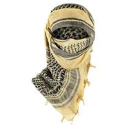 SHOPUKASA Bufanda militar táctica de algodón Shemagh, bufanda palestina, Keffiyeh para la cabeza y el cuello, regalos para hombres y mujeres + bolsa de papel, Arena Marrón, Taille unique