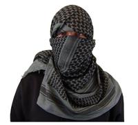 SHOPUKASA Bufanda táctica de algodón Shemagh para Navidad, estilo militar, bufanda palestina, para la cabeza y el cuello, regalos para hombres y mujeres + bolsa de papel, gris oscuro, Talla única