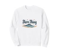 Shore Thing: Olas Playeras y Conchas Marinas de Verano Sudadera, Unisex para Adultos, Blanco, M