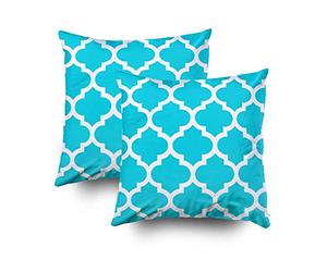 Shorping Fundas de Almohada Cortas con Cremallera, 40,64 x 40,64 cm, 2 Unidades de Fundas de Almohada de cuatrefoil Aqua Lumbar Decorativa, Funda de Almohada, Funda de cojín para sofá o Cama.