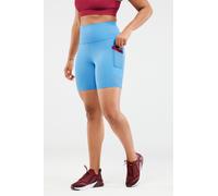 Short 18 cm de cintura muy alta On-The-Go Fabletics Surf Blue/Cherry Burst Womens XXS