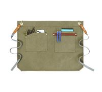 Short Apron With Pockets - Black, Server Working Accessories, Multi-Pocket Design, Adjustable Neck Strap, Durable Cotton-Polyester Blend, Stain-Resistant Fabric | Kitchen, Home, Coffee Shop, Restauran