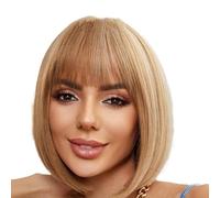 Short Bob Wig for Women | Natural Looking Highlighted Bob Wig | Heat Resistant Synthetic Hair, Comfortable and Stylish Bob Haircut Wig | Perfect for Daily Use