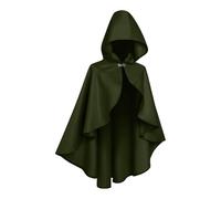 Short Cape - Halloween Medieval Costume Cosplay, Vintage Renaissance Shoulder Wrap with Oversized Hood, Multi Functional Party Apparel, Ideal for Home School Workplace Event