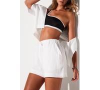 Short con cordón Cotton Voile Fabletics Blanco Womens XL