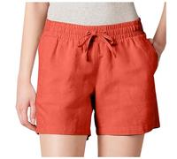 Short en lin mélangé Avec Cordon de serrage Pour Femme de 12,7 cm, naranja, M