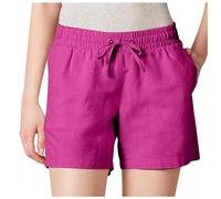 Short en lin mélangé Avec Cordon de serrage Pour Femme de 12,7 cm, Rosa intenso., S