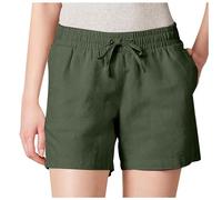 Short en lin mélangé Avec Cordon de serrage Pour Femme de 12,7 cm, verde, XXL