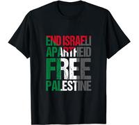 Short End Israeli Apartheid Free Palestine Gaza - Camiseta con cita de concienciación, Negro, 50
