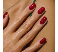 Short False Nails Glossy Square Fake Nails Pure Color Press On Nails Ballerina Acrylic Stick On Nails 24pcs For Women And Girls，With Solid Glue, Nail Lamp (Color : Red, Size : 1 count (Pack of 1))
