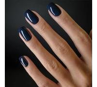 Short False Nails Glossy Square Fake Nails Pure Color Press On Nails Ballerina Acrylic Stick On Nails 24pcs For Women And Girls，With Solid Glue, Nail Lamp (Color : Dark blue, Size : 1 count (Pack of