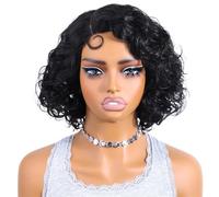 Short Glueless Pre Plucked Cut Wigs,5x1 Lace Body Wave Bob Wig Human Hair for Black Women,180 Density Suave y Natural