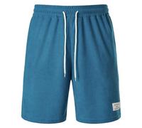 Short Hombre - Pantalones Cortos Casuales de Moda de Verano para Hombres Sistema de Color sólido Pantalones de chándal de Pana de Estilo (Blue S)