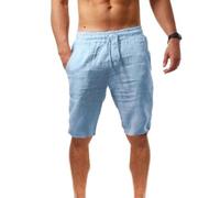Short Homme de Coton et Lin Short Sport Homme Pantacourt Homme Trail Pantalon Court Homme Course A Pied Shorts et Bermudas Homme Velo Short de Bain Homme Short Running de Sport d'été Plage, azul