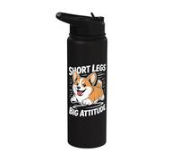 Short Legs Big Attitude Corgi Perro Gracioso Stainless Steel Insulated Water Bottle