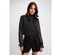 Short recto bolsillos solapa negro mujer 44