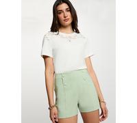 Short recto con pinzas verde pastel mujer 42