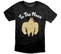 Short Sleeve Shirt Tshirt Doge To The Moon Dogecoin Crypto T-Shirt Top Men's Black L
