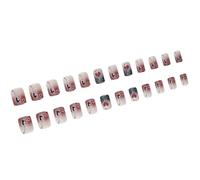 Short Stick On Nails Brilla Líneas Y Diseños Corazones Presionando En Uñas Falsas Uñas Para Ocasiones Especiales Y Uso Diario