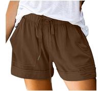 Short Vaqueros Mujer-Pantalones Cortos De Talla Grande para Mujer Pantalones Cortos Informales con CordóN Y Bolsillos para Playa Ropa Holgada Y Bonita A La Moda para Vacaciones 2024 Short Mujer