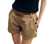Short Verano Cintura Media Estilo inglés sólido, Moda Mujer